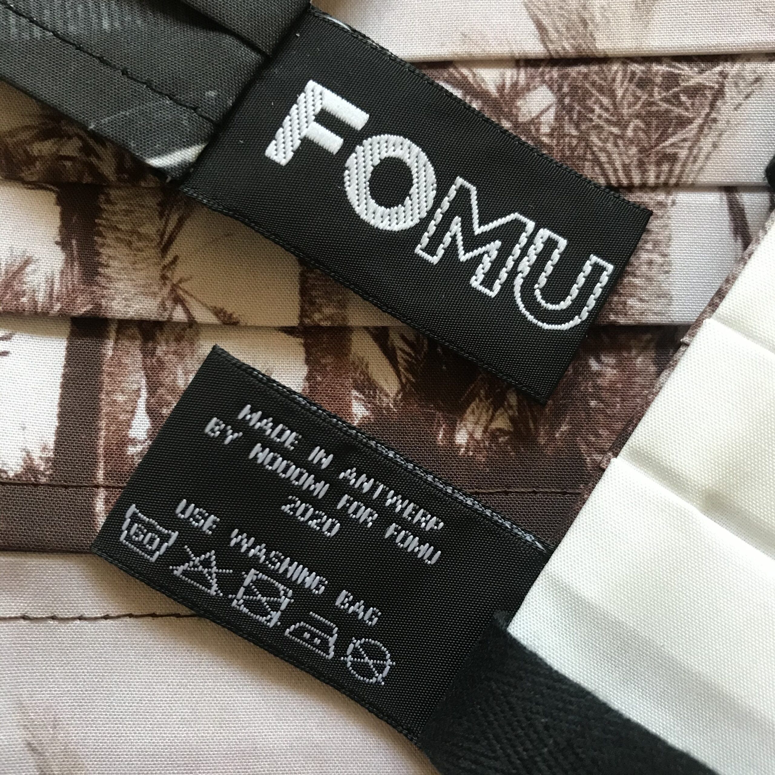 FOMU textiel label voor mondmaskers